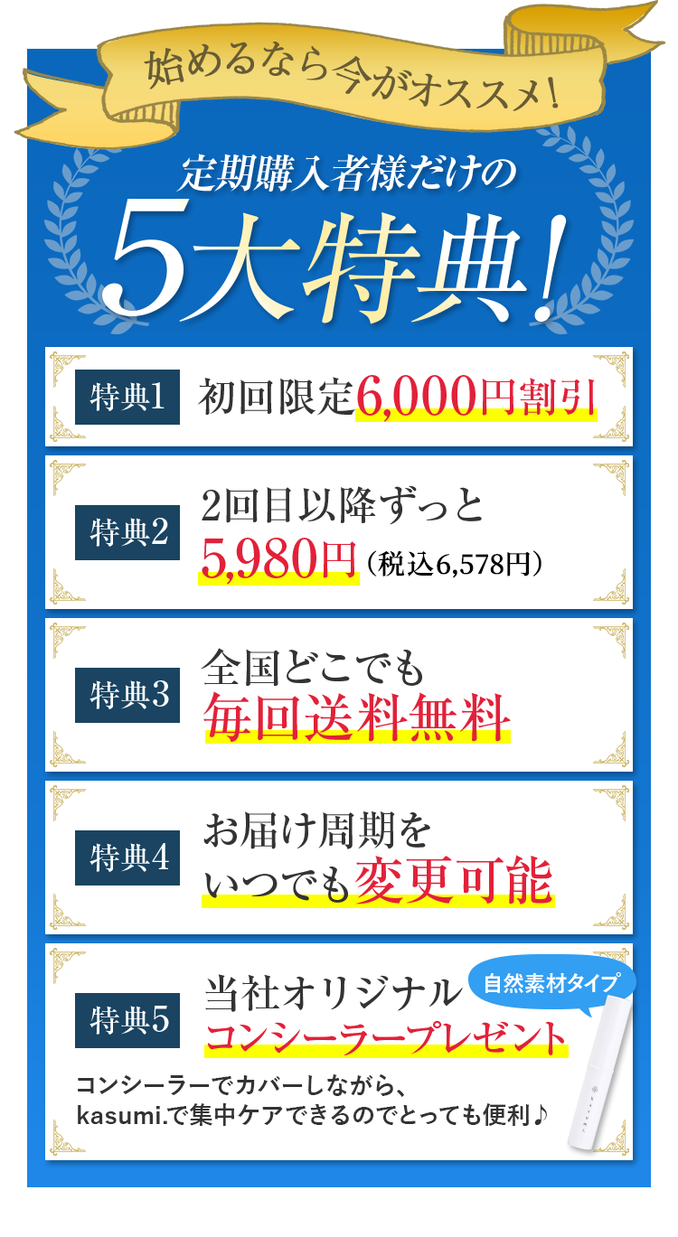 定期購入者様だけの5大特典!
