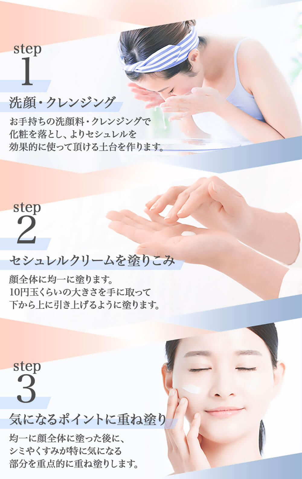 カンタンお手入れ3step