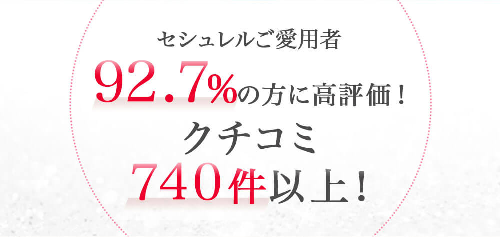 セシュレルご愛用者92.7%の方に高評価!クチコミ740件以上!