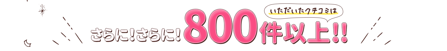 さらにさらにいただいた口コミは800件以上