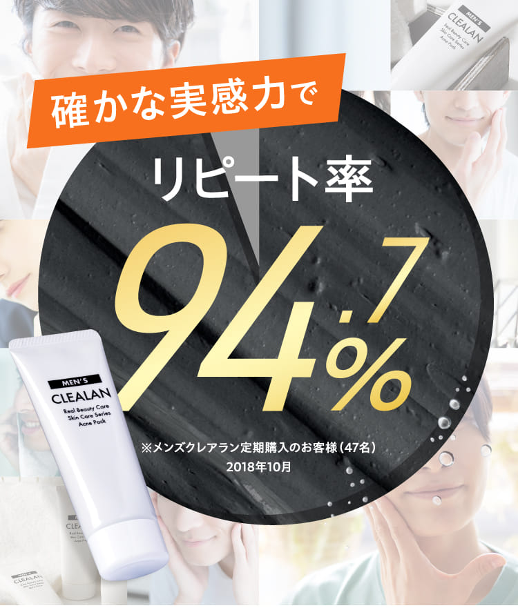 確かな実感力でリピート率94.7%