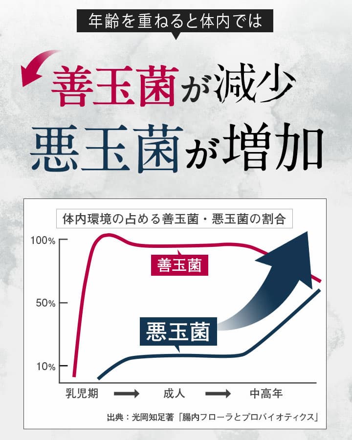 善玉菌と悪玉菌の図