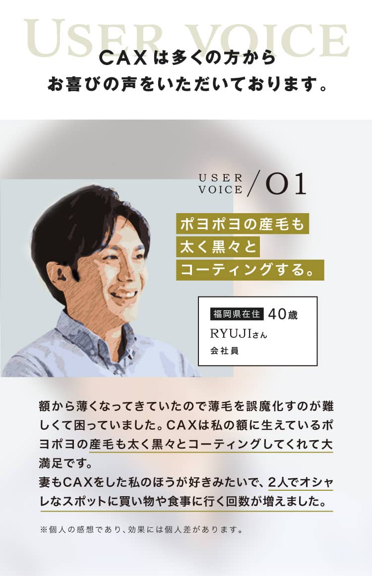 CAXは多くの方からお喜びの声をいただいております。