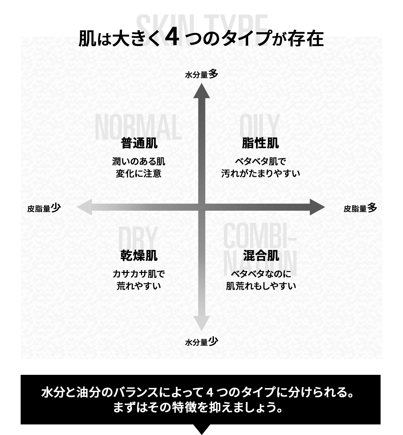 肌は大きく4つのタイプが存在