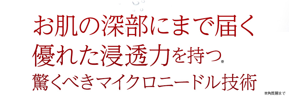 お肌の深部にまで届く優れた浸透力を持つ驚くべきマイクロニードル技術