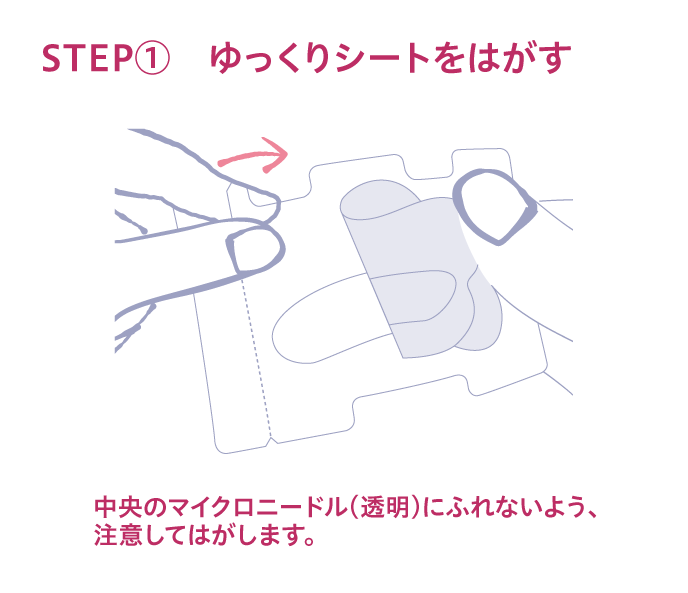 STEP① ゆっくりシートをはがす