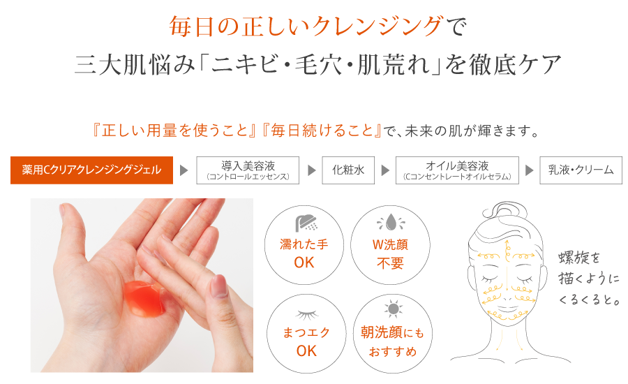 毎日の正しいクレンジングで三大肌悩み「ニキビ・毛穴・肌荒れ」を徹底ケア