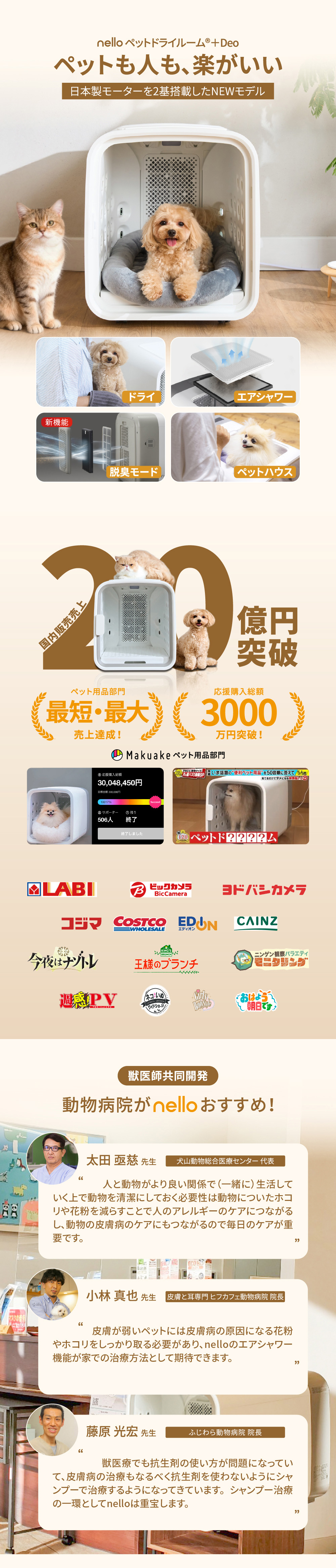 リファービッシュ品】 nello ペットドライルーム＋Deo 獣医師共同開発