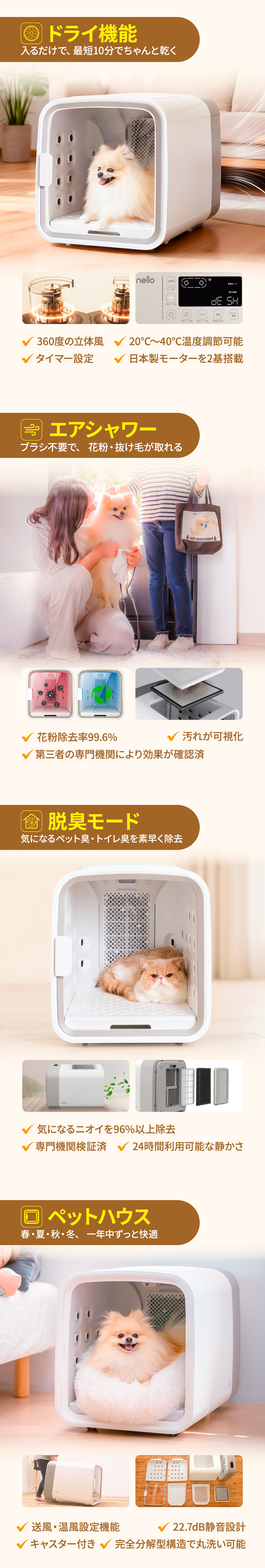 リファービッシュ品】 nello ペットドライルーム＋Deo 獣医師共同開発