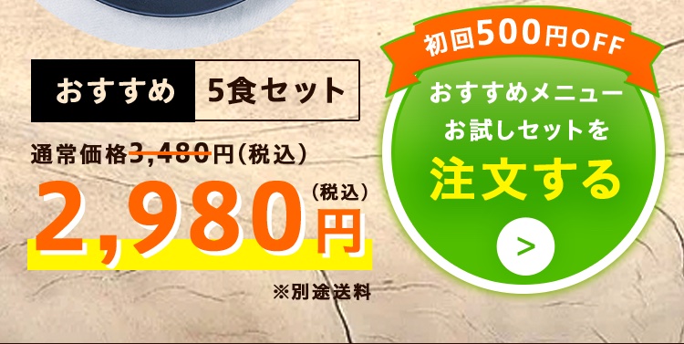 おすすめメニューお試しセットを注⽂する