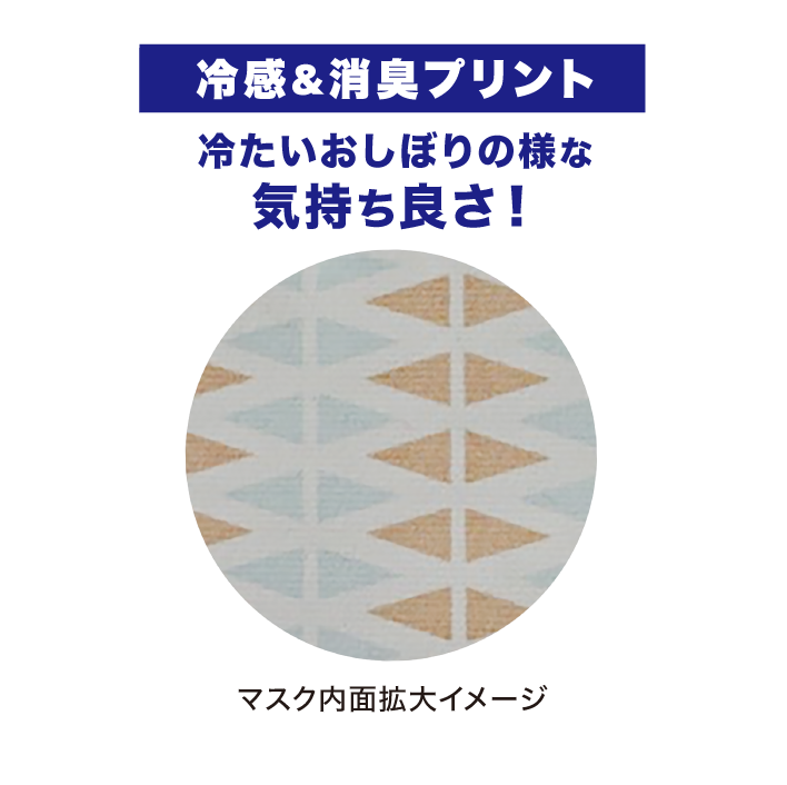 冷感&消臭プリント 冷たいおしぼりの様な気持ち良さ! マスク内面拡大イメージ