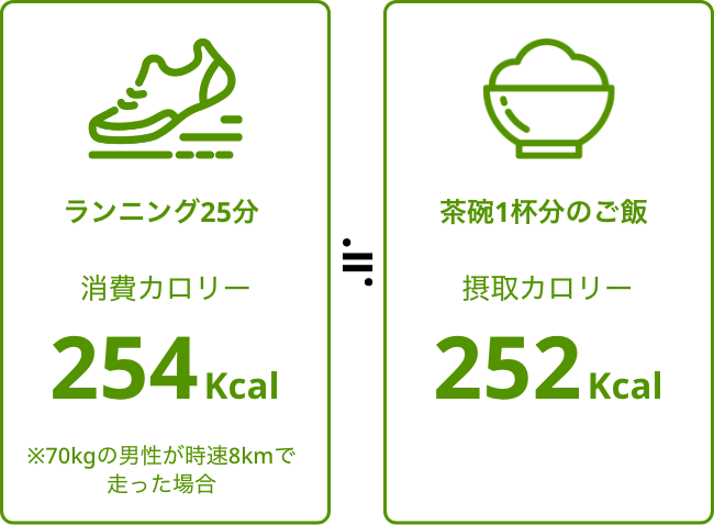 消費カロリー>摂取カロリー=痩せる 消費カロリー<摂取カロリー=太る