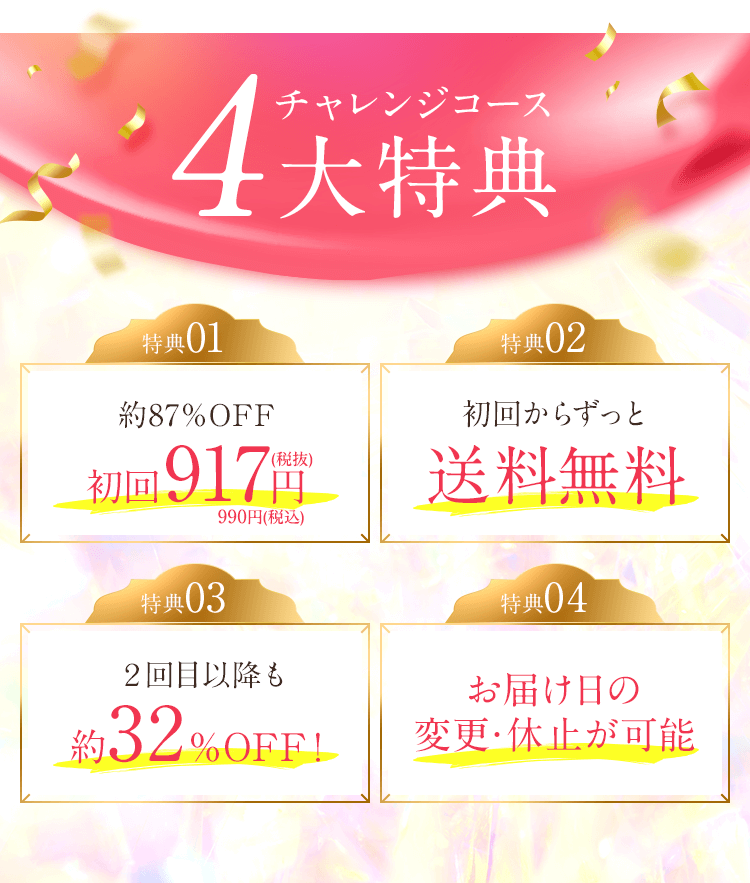 チャレンジコース4大特典