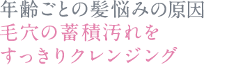 薄毛・抜け毛・白髪の原因 毛穴の蓄積汚れをすっきりクレンジング