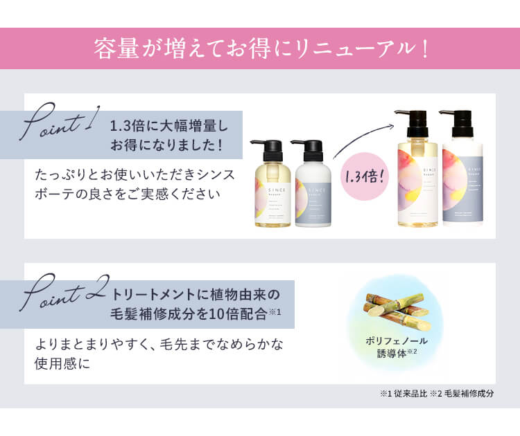 容量が増えてお得にリニューアル!