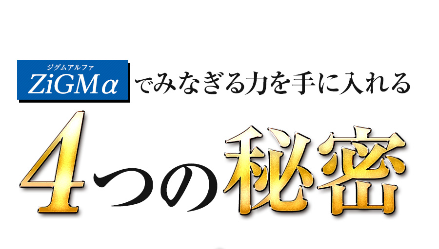 ZiGMαで漲る力を手に入れる4つの秘密