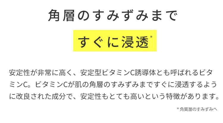 3種のビタミンC誘導体 → クリア肌 ハリアップ 潤い