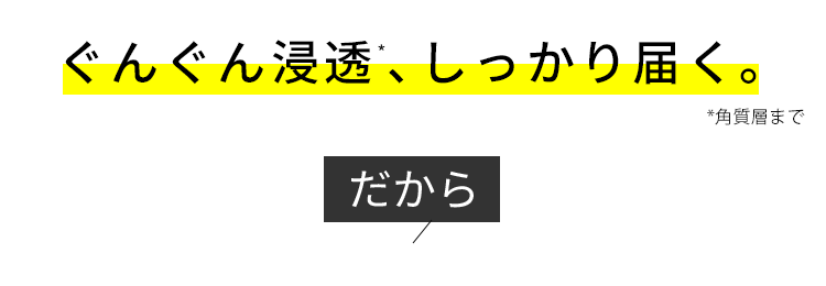 ぐんぐん浸透、しっかり届く。だから