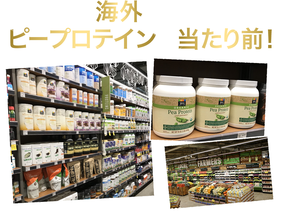 海外では、ピープロテインが当たり前