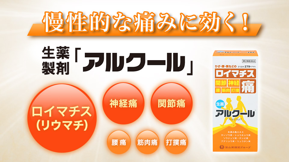 慢性的な痛みに効く! 生薬「アルクール」ロイマチス(リウマチ) 神経痛 関節痛 腰痛 筋肉痛 打撲痛