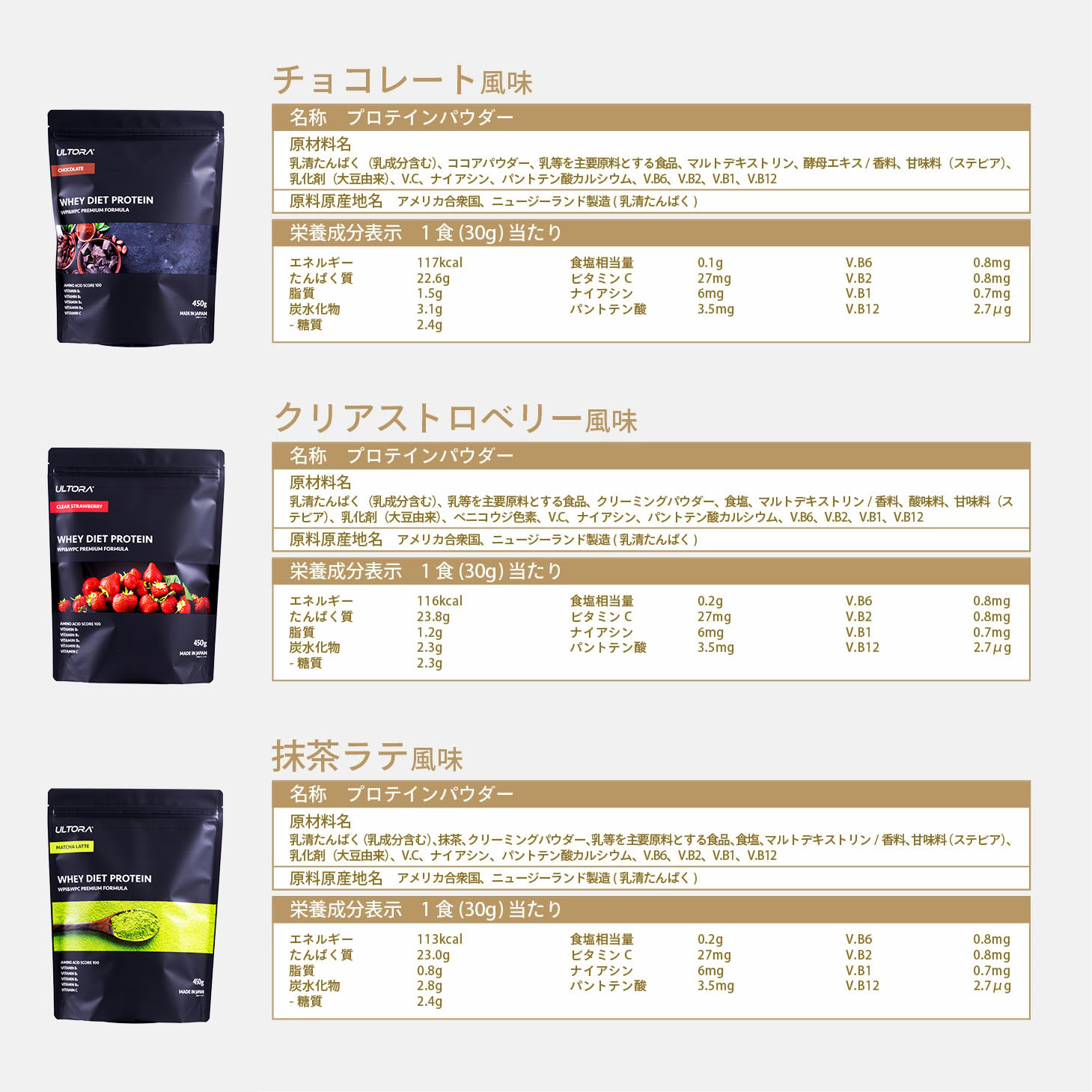 ホエイダイエットプロテイン(450g) 抹茶ラテ風味 | ULTORA(ウルトラ ...
