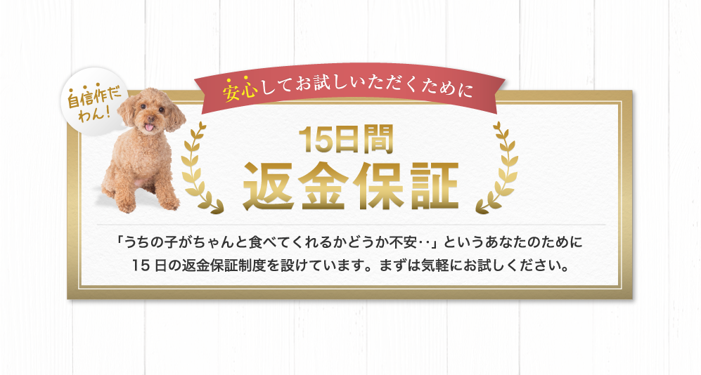 15日間返金保証
