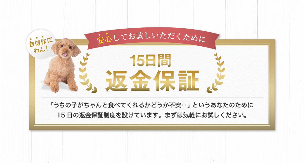 15日間返金保証